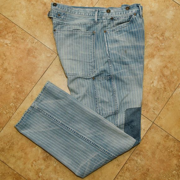 RRL - Ralph Lauren Double RL Indigo Striped Twill Pants - Picture 6 of 12